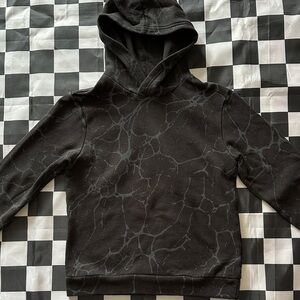 H&M Boys Black& Gray Marble-Print Lightning Kids Hoodie 8/10